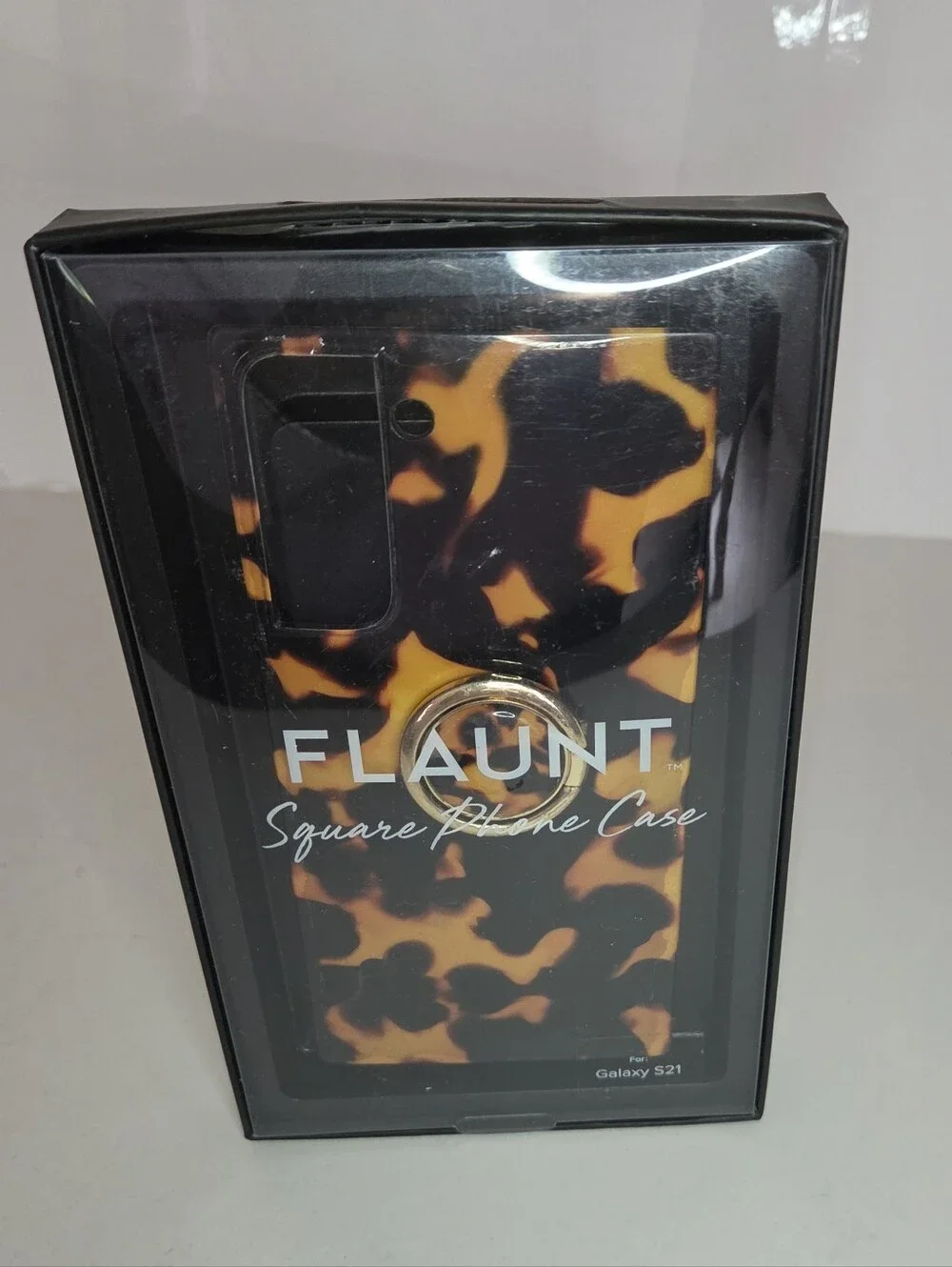 Flaunt SQUARE® Tortoise Shell Samsung Galaxy S21 Case With Phone Ring